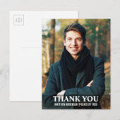 卒業式 お礼 現代 フォト ポストカード L W (正面/裏面)