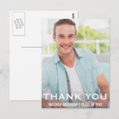 卒業式 お礼 現代 フォト ポストカード WBB (正面/裏面)