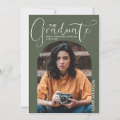 卒業式 アーチ型写真 卒業招待状 招待状 (正面)