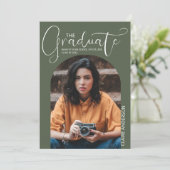 卒業式 アーチ型写真 卒業招待状 招待状 (スタンド正面)