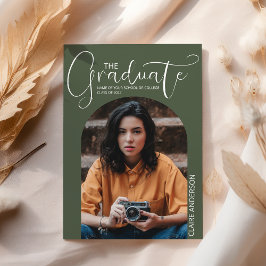 卒業式 アーチ型写真 卒業招待状 招待状