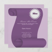 卒業式 オープンハウス（パープル） 招待状 (正面/裏面)