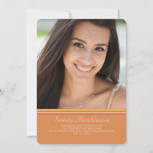 卒業式 カラー フォト アナウンスメント 案内状 (正面)