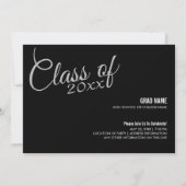 卒業式 クラシック スクリプト 発表 パーティー 招待状 (裏面)