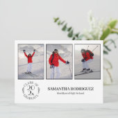 卒業式 クラスオブ グラデュエート3 フォト ホワイト 卒業パーティ 招待状 (スタンド正面)