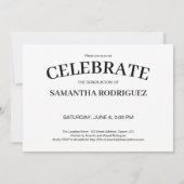 卒業式 クラスオブ グラデュエート3 フォト ホワイト 卒業パーティ 招待状 (裏面)