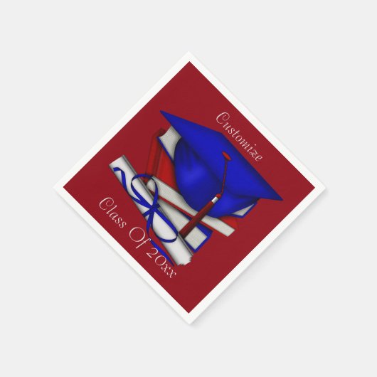 卒業式&クラス懇親会キャップ&ディプロマナプキンス3 スタンダードカクテルナプキン (角)