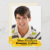 卒業式 グランジ フォト 発表 案内状 (正面/裏面)