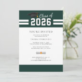卒業式 グリーン カレッジ 卒業 2026 パーティー 招待状 (スタンド正面)