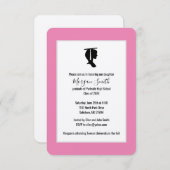 卒業式 シルエット 卒業のお知らせ 招待状 (正面/裏面)