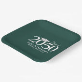 卒業式 シンプル モダン ミニマリスト ダークグリーン ペーパープレート (傾斜あり)