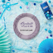 "卒業式"スタイリッシュ抽象芸術紫の影 ペーパープレート (パーティー)