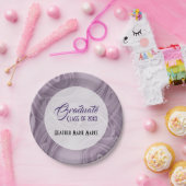 "卒業式"スタイリッシュ抽象芸術紫の影 ペーパープレート (パーティー)