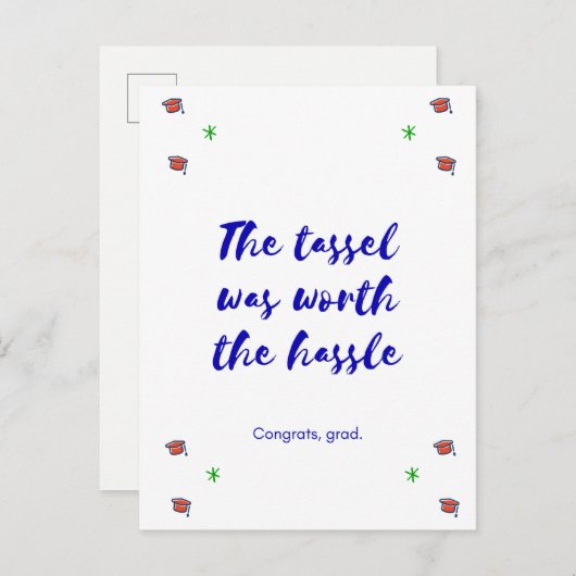 卒業式 – タスルは面倒なポストカードの価値があった 案内ポストカード (正面/裏面)