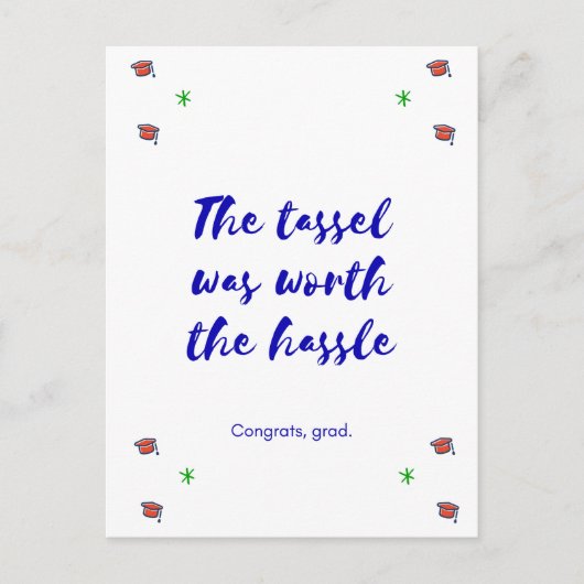 卒業式 – タスルは面倒なポストカードの価値があった 案内ポストカード (正面)