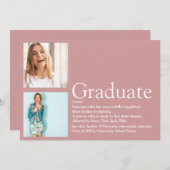 卒業式 デフィニション2 フォト モダン ピンク 招待状 (正面/裏面)