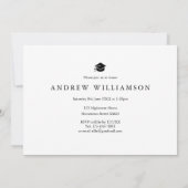 卒業式 デフィニション2 フォト モダン ブルー 招待状 (裏面)