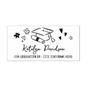 卒業式 ドゥードル 返信先住所 セルフインキングスタンプ (デザイン)