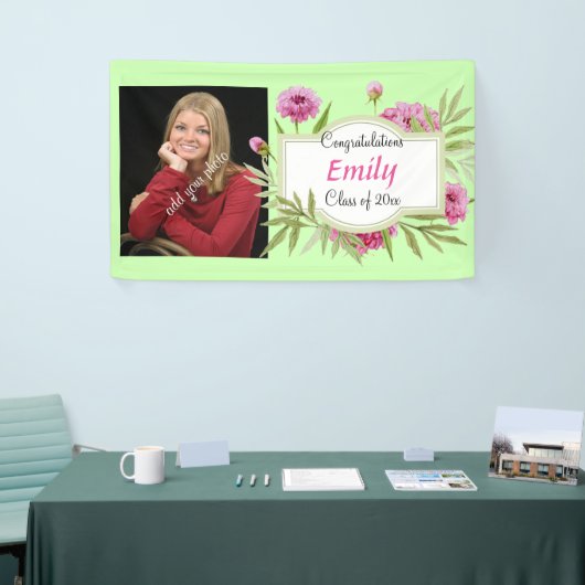 卒業式，ピエレガントンクフローラ，写真，カスタム 横断幕 (トレードショー)