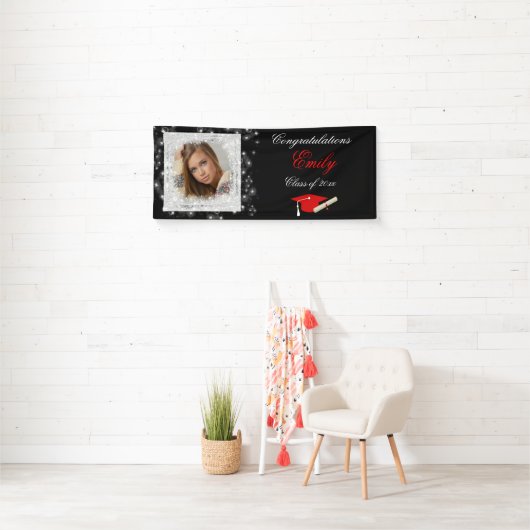 卒業式、フェイクグリッターきらめく、写真 横断幕 (インサイチュ)