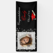 卒業式、フェイクグリッターきらめく、写真 横断幕