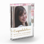 卒業式 フラワーミモザーと写真と名前 フォトブロック (左)