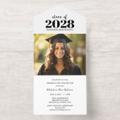 卒業式 ブラックキャップアンドタッセル フォト オープンハウス オールインワン招待状 (内側)