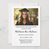 卒業式 ブラックキャップアンドタッセル フォト オープンハウス 招待状 (裏面)