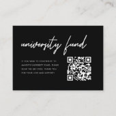 卒業式 ブラック ユニバーシティ ファンド QR コード エンクロージャーカード (正面)
