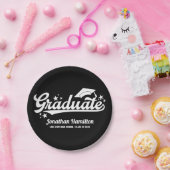 卒業式 ブラック 卒業パーティー 紙皿 (パーティー)