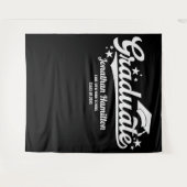 卒業式 ブラック 卒業パーティー 背景 タペストリー (正面(横))