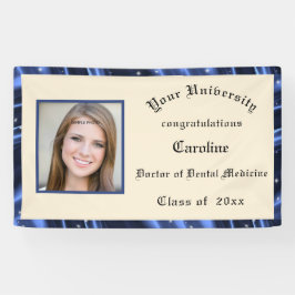 卒業式 ブルー サテン枠 写真を追加 横断幕