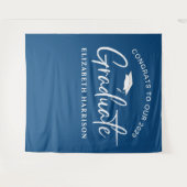 卒業式 ブルー フォトブース タペストリー (正面(横))