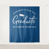 卒業式 ブルー フォトブース タペストリー (正面)