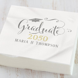 卒業式 モダン ミニマル スクリプト 学帽 スタンダードカクテルナプキン