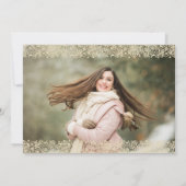 卒業式 ラスティック カントリー ウッドレース 5 フォト 招待状 (裏面)