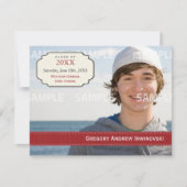 卒業式 リボン 招待状 (正面)