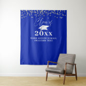 卒業式 ロイヤルブルー クラス 年度 フォト 背景 タペストリー (インサイチュ)