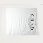 卒業式 ローズとタイポグラフィー フォト 背景 タペストリー (正面(横))