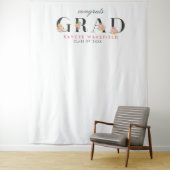 卒業式 ローズとタイポグラフィー フォト 背景 タペストリー (インサイチュ)