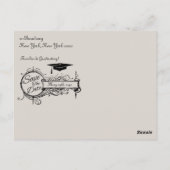 卒業式 保存日付 ポストカード グレー ヴィンテージ (裏面)