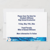 卒業式 保存 日付 シンプル エレガント 水彩 セーブザデート (裏面)