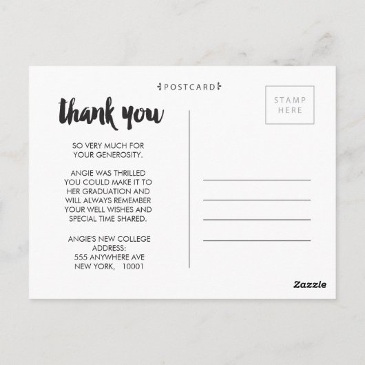 卒業式 卒業おめでとう フォト ポストカード (裏面)