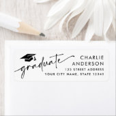 卒業式 卒業帽 白 返送先住所ラベル ラベル (インサイチュ)