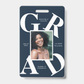 卒業式 学校カラー 太字 スクリプト 卒業生発表 バッジ (裏面)