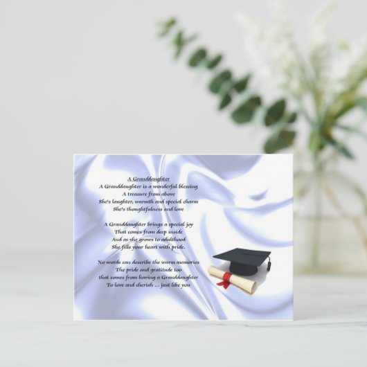 卒業式 孫娘 ポストカード (スタンド正面)