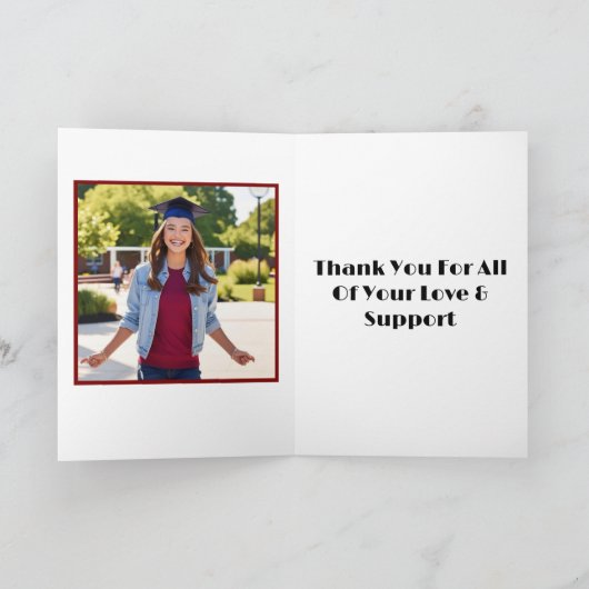 卒業式（常緑/女性） サンキューカード (内部)