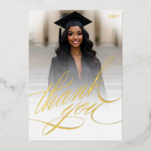 卒業式 感謝 フォト ホイル カード (正面)