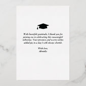 卒業式 感謝 フォト ホイル カード (裏面)