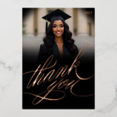 卒業式 感謝 フォト ホイル カード (正面)